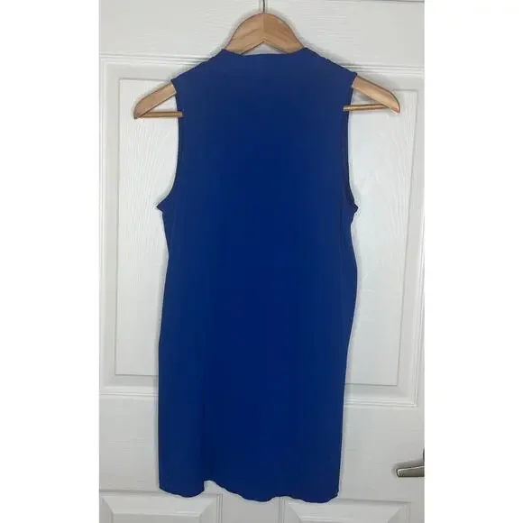 Spense Women's Vibrant Cobalt Blue Sleeveless Tank Top V-Neck Blouse Size Small - Picture 6 of 9
